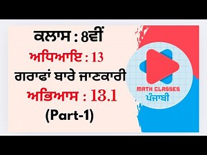Exercise 13.1 (Part-1) in Punjabi || Chapter 13: Introduction to Graphs( grapha)|Class 8th PSEB