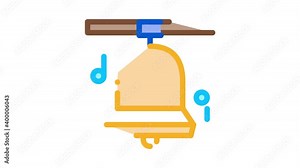 church bells Icon Animation. color church bells animated icon on white background