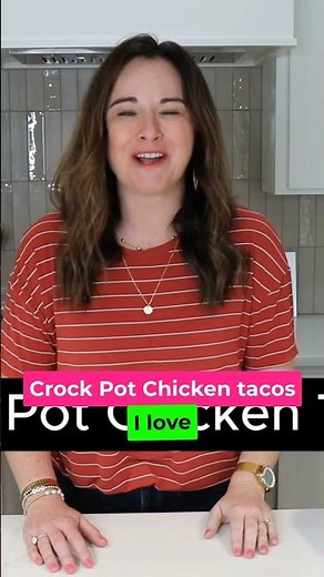 3 Ingredient Crockpot Chicken Tacos 🌮 EASY Dinner Hack! #shorts