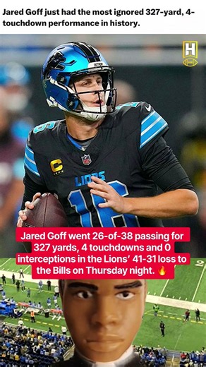 Jared Goff just had the most ignored 327-yard, 4- touchdown performance in history.