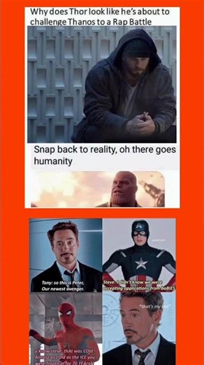 Marvel Meme Mashup: Thor's Rap Battle & Spidey's Sick Burn#shorts #marvel #memes #ytshorts