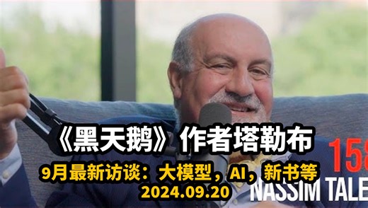 【中英 笔记】《黑天鹅》作者纳西姆塔勒布9月最新访谈｜大模型，AI，不确定性｜反脆弱｜随机漫步的傻瓜｜肥尾效应2024.09.20