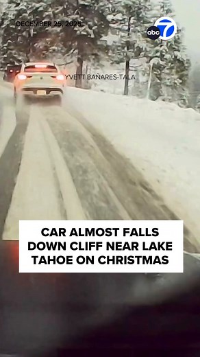 New dashcam video shows the moment #goodSamaritans jumped into action to help two people whose car came close to falling down a cliff near #LakeTahoe on Christmas. #rescue