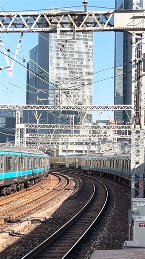 東京有楽町駅、行き交う電車。上野東京ライン、京浜東北線...This is Yurakucho Station in Tokyo. Trains come and go #shortvideo