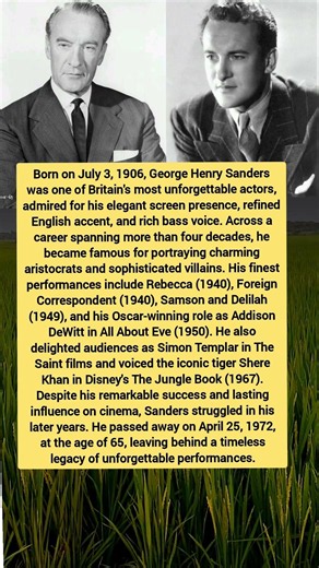 George Sanders: The Oscar Winner Behind Shere Khan | Hollywood Legend's Untold Story