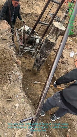 House Foundation Pile Driving: Rural Construction Work!