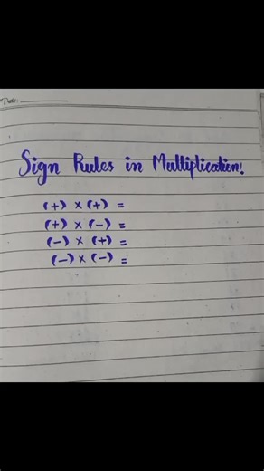 math sign rules in multiplication ❌...#learnmath#mentalmath#funmath#mathshort#easymath