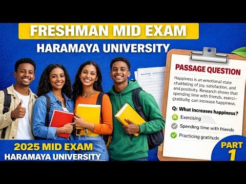 Communication English Skill 2 Freshman Mid Exam 2025 | Haramaya University Past Exam