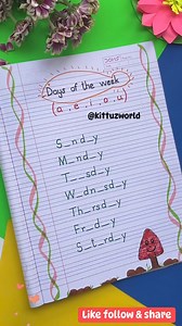 169K views · 2.2K reactions | Simple diy worksheet for kids | Days of...
