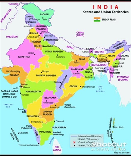 Political Map of India with states and capitals Learn It