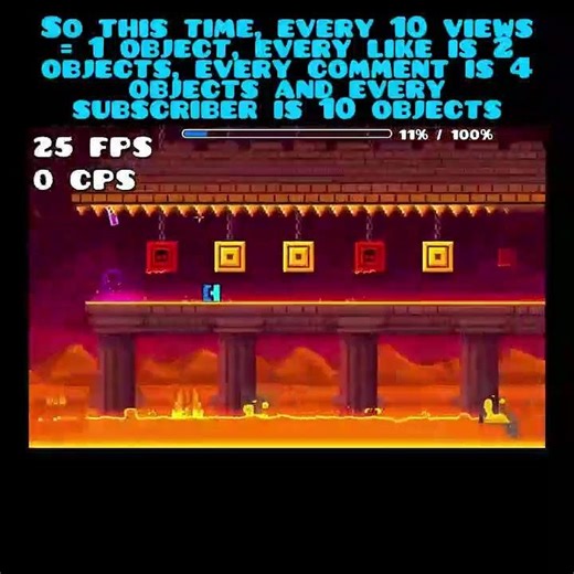 For Every ___ On This Video I Will Add Objects To My Level #geometrydash #100millon #views #2point2