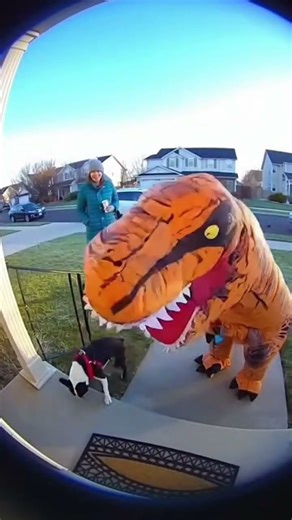 T-Rex Struggles to Pick Up Dog Poop #funny #shortvideo #dog #fyp #viral