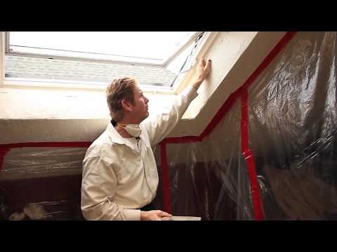 Drywall or plastering an interior skylight