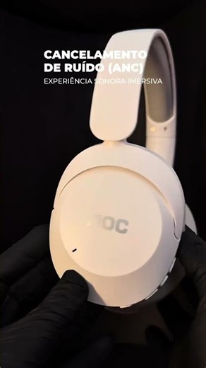 AOC Wireless Bluetooth Headphones with Noise Cancellation (ANC) - White