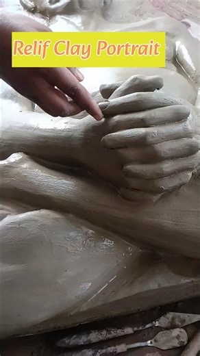 🤔Simple relief portrait Sculpture|relief Sculpture art#shortvideo #clay #art