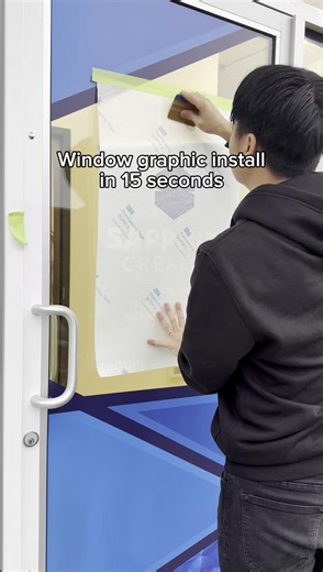 Sapphire Creative Chwk on Instagram: "Window graphic install at our new office. Looks like 15 seconds. Definitely took longer in real life. Looking for window graphics for your office, message us we can help! www.sapphirecreative.com #WindowGraphics #GraphicInstall #BusinessBranding"