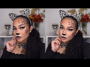 EASY LAST MINUTE LEOPARD HALLOWEEN MAKEUP LOOK + OUTFIT!