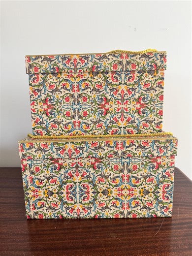 Vintage Florentine Paper Nesting Hatboxes a Pair - Etsy
