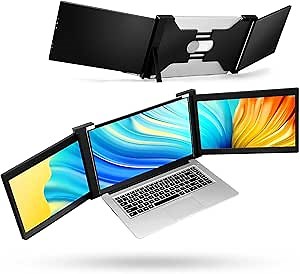 Portable Triple Monitor Laptop Workstation External Monitor for Laptop USB C Monitor Dual Monitor Extender Compatible with 13.3"-16" Mac PC HD 1080P IPS Dual Display - 11.9 inch