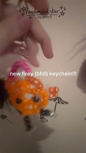 new firey bfdi keychain!! (dis took 2 hours lowkey) #BFDI #kandi #kandikid #therian #cakeatstake #hi