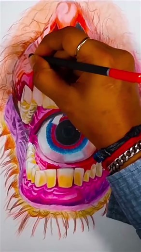 Monster Eye, Horror Drawing | Scary Art Transformation| Viral Short #horrorart #shorts