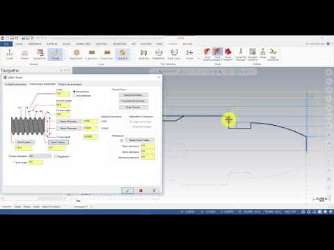 Mastercam 2018 Lathe Tutorial 5 - Thread Toolpath