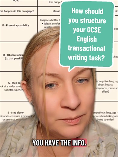 GCSE English Language Paper 2, Question 5 doesn’t need to be long to get top marks. In this video, I share the exact planning structure I teach to help you write focused, high-level transactional writing—whether it’s a speech, article, letter, leaflet, or essay. Senior examiners have been clear: quality beats quantity. A clear plan = purposeful paragraphs, strong viewpoints, and better marks. This is the same method my students use on my course to stay concise, organised, and exam-ready. Save th