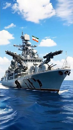 A warship with multiple robotic arms