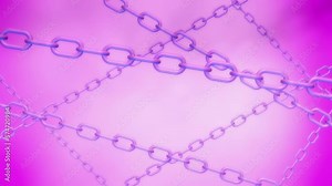 Looping chains abstract animated twenty second background pink with blue highlights