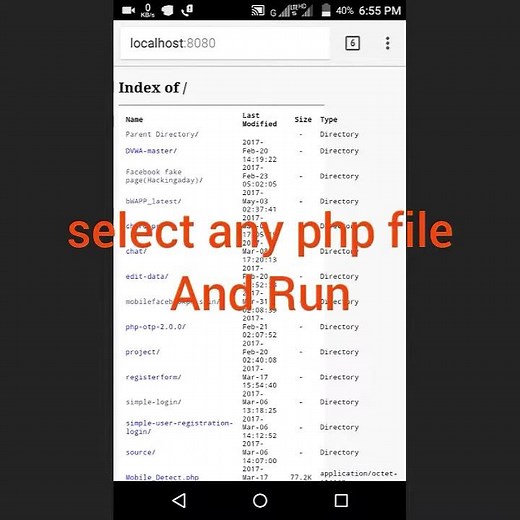 How to Run php files on Android Device