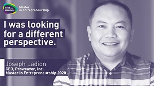 Joseph Ladion, CEO of Proweaver, Inc. knew that passion was not enough to grow his custom web design and digital marketing business. He needed the AIM Master in Entrepreneurship program to introduce him to proven strategies to create a solid platform for long-term business growth. Get a new perspective to level up your business. Applications open. ME starts 12 October 2020. | Asian Institute of Management