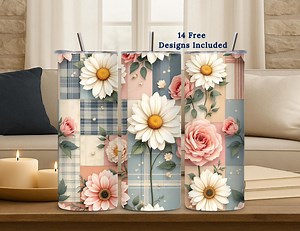 Cottagecore Tumbler Wrap, 20oz PNG, Sewing Sublimation, Country Patchwork Quilt, Digital Download - Etsy