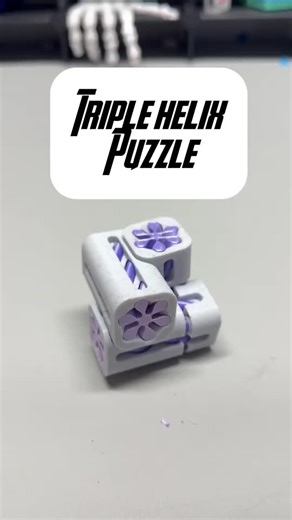 PluggedIn3d on Instagram: "Triple Helix Puzzle — Brainteaser Meets Fidget Toy Six pieces. Three helixes. One satisfying puzzle that becomes your new favorite fidget. Spin, twist, push — then do it all over again. #3DPrinting #Puzzle #FidgetToy #Satisfying #MakerLife"