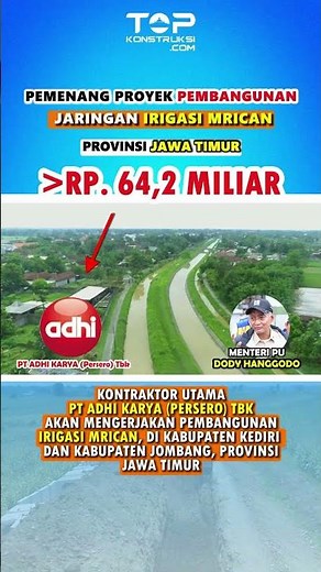 SAH! PT ADHI KARYA (PERSERO) TBK MENGERJAKAN PROYEK BARU ANGGARAN Rp64,2 MILIAR