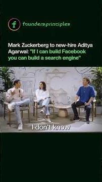 Mark Zuckerberg to new-hire Aditya Agarwal: "If I can build Facebook you can build a search engine"