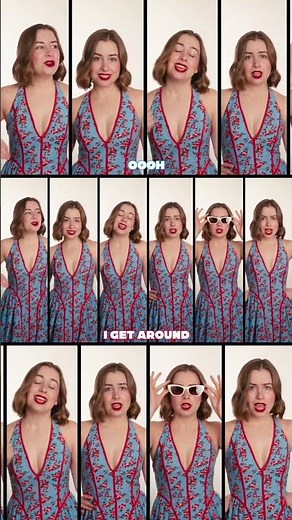 I Get Around - splitscreen cover of The Beach Boys 🍒🩵 #cover