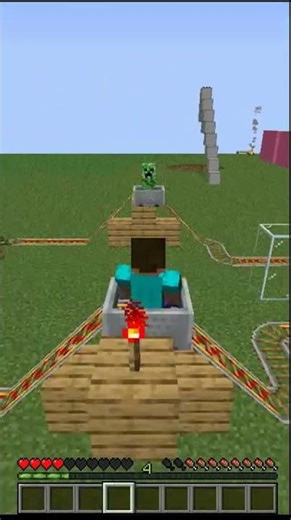 Minecraft Train Creeper Challenge { who wins? #minecraft}