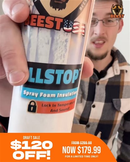 🚨PRICE DROP TO $179.99 🚨 Stop paying HUNDREDS for heat you never feel. BEEST Spray Foam seals every crack fast—so your money stays inside. 🚫 Drafts steal ≈ up to $300 /year 🛠️ Just spray—foam expands and fills gaps in seconds 🛡️ Closed-cell R-8.14 shield traps heat and blocks water 🎒 Everything included: pro spray-gun, cleaner, full safety gear “Did the attic in one afternoon and my next bill was $38 lower.” – Kevin F., ⭐⭐⭐⭐⭐ ⚡ Seal my home now and watch every bill shrink. | Getbeest