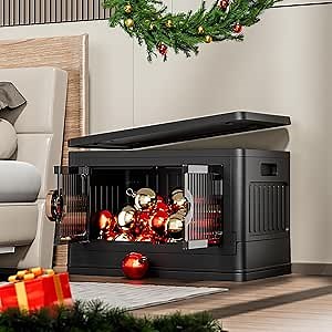 SOLEDI Stackable and Collapsible Storage Bins with Wheels - Large Storage Bins with Lids 10 Gal, Christmas storage, Closet organizers and storage, Pantry organization - Bathroom, Bedroom Storage