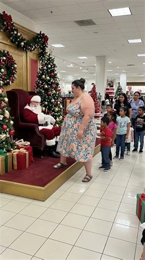 Poor Santa wasn't prepared for HER #holidays #funny #christmas