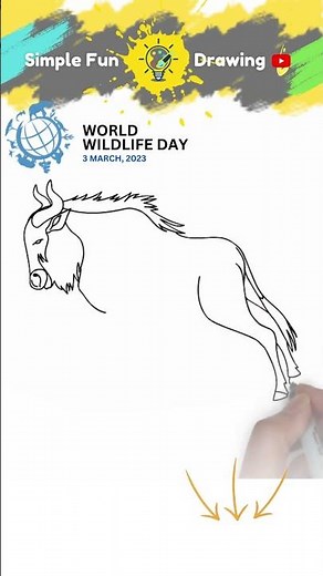 How to Draw Wildebeest (Simple and Easy Drawing)