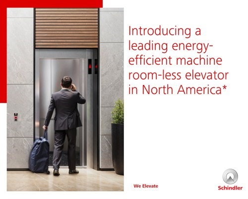 Meet the Schindler 5000—a leading energy-efficient machine room-less elevator!* With innovative technology, streamlined installation, and curated design options, the Schindler 5000 is designed with your building in mind. Learn more: https://schdlr.link/3Yl42He *Based on annual energy consumption of mid-rise MRLs calculated and/or reported in EPD data. #schindler5000 #schindlerelevator #schindler #mrl #machineroomless #energyefficiency #energyefficent #elevatordesign #elevator #elevators | Schind