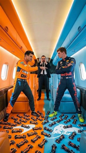 MCLAREN 🟠 vs. RED BULL🔵 Mid-Air Epoxy Challenge on 30,000 Feet ✈️💥 #mclaren #redbull #f1