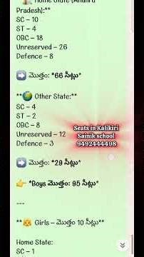 Sainik school Seat matrix #enunciate #academy