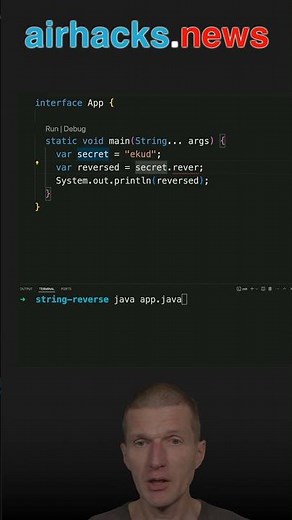 How to Reverse a String #java #shorts #coding #airhacks