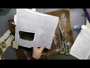 Craft alone with me - collaging on window envelope - use up your scraps