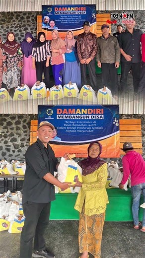 Yayasan Damandiri Salurkan 300 Sembako Warga Samiran Jawa Tengah #1034dfm #yayasandamandiri