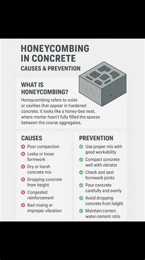 Honeycomb in #Concrete #Construction #CivilEngineering #Engineering #Builder #CivilEngineer #ConstructionSite #StructuralEngineering #EngineeringStudent #ConstructionLife #Concrete #Building #Surveying #Road #facebookviral #facebookreelsviralviralシfypシ゚ #facebookpost #reelsfypシ #reelsvideoシ #reelschallenge | The Civil Engineering