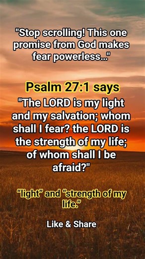 "Fear Is Powerless Against This Promise! Psalm 27:1 KJV"