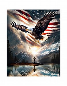 Spirit of Freedom Majestic Eagle American Flag Cross Canvas Wrap or Framed Canvas- Patriotic Wall Art-home Decor-ready to Hang - Etsy